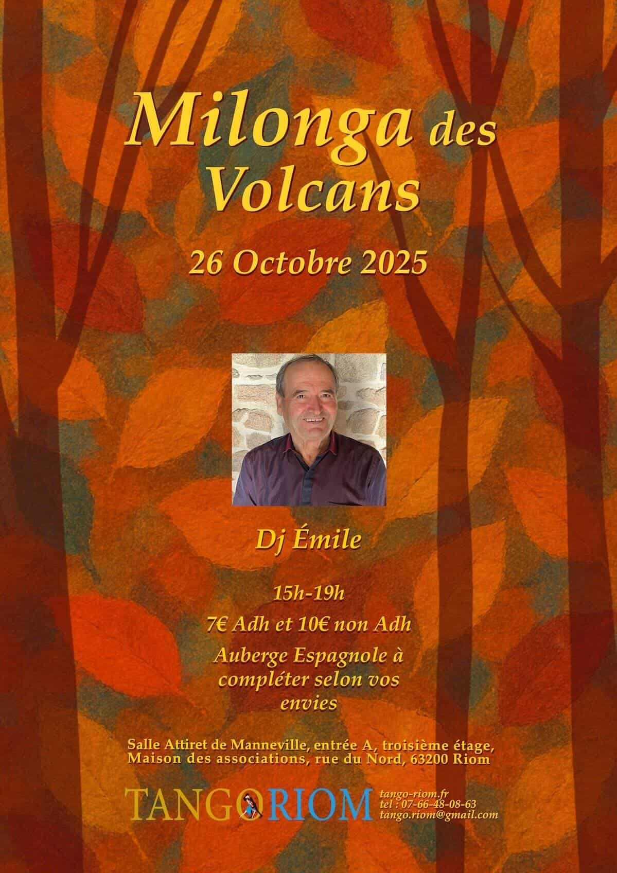 Affiche milonga des volcans