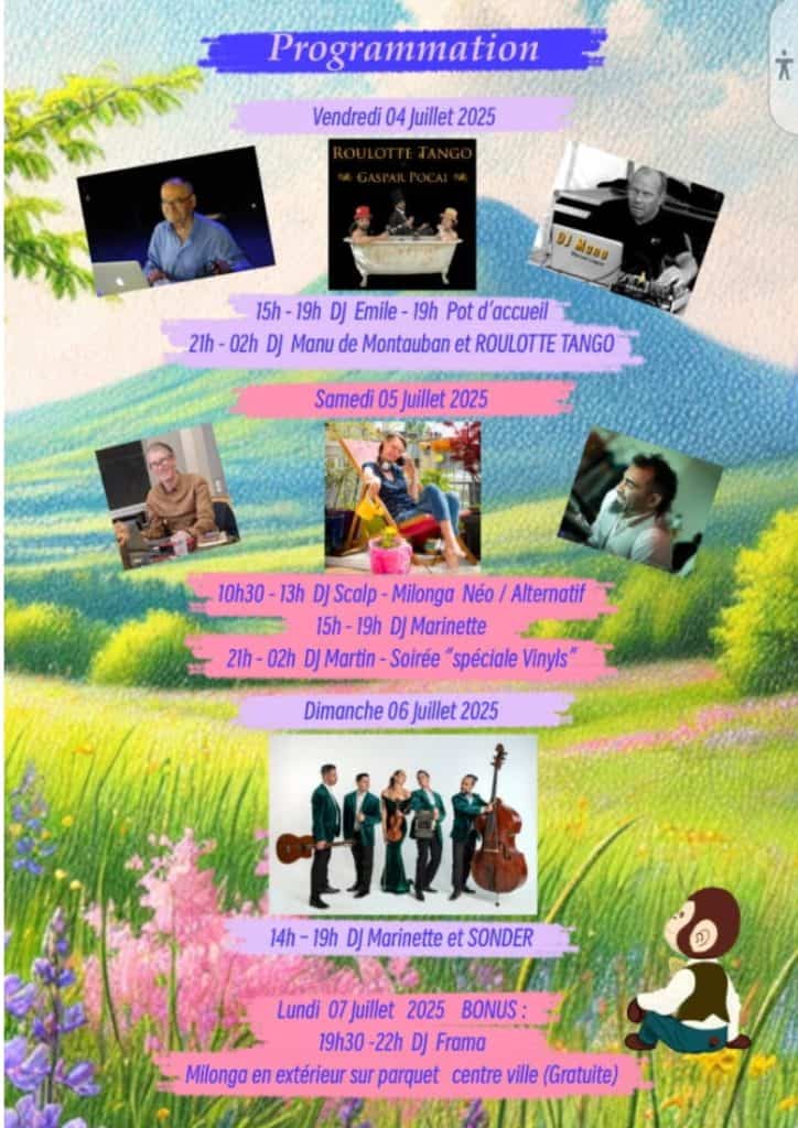 Programme du festival de tango à Riom, affiche